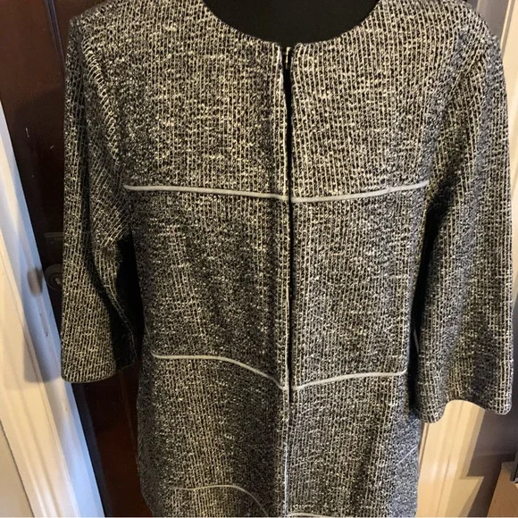 Cabi Black and White Textured Oversized Shacket Womens LARGE - Picture 2 of 10